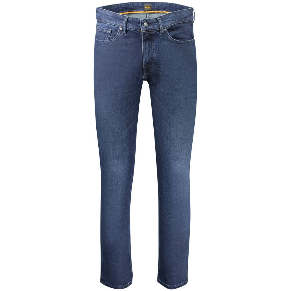 Blue Cotton Slim Fit Jeans