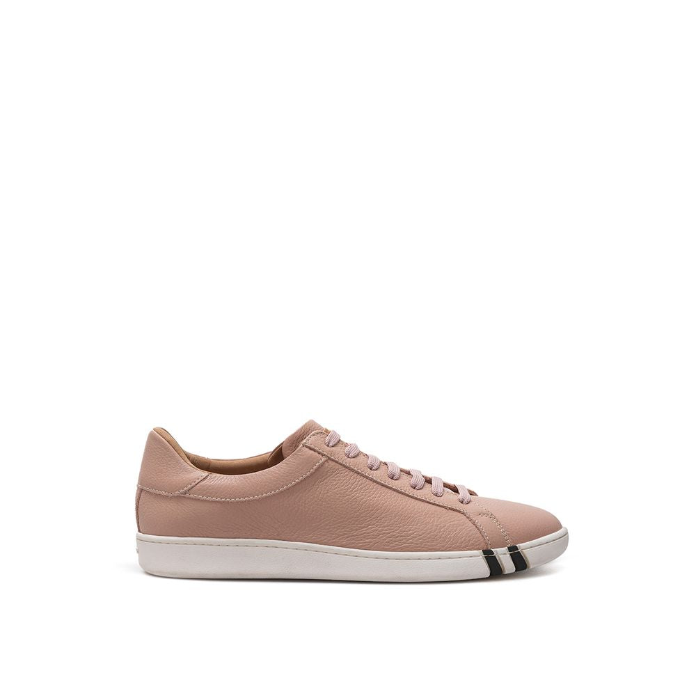 Pink Leather Low Top Sneakers