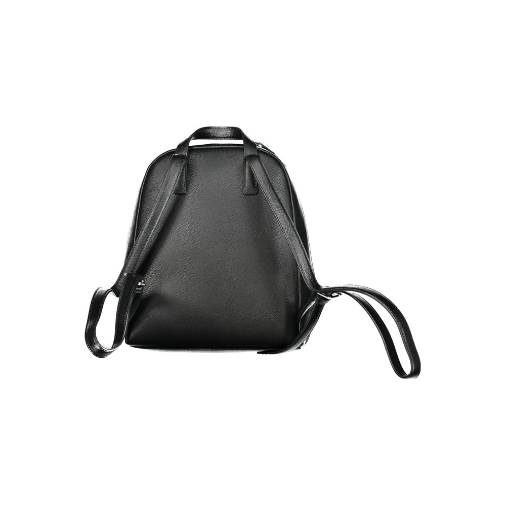 Black Polyurethane Women Backpack