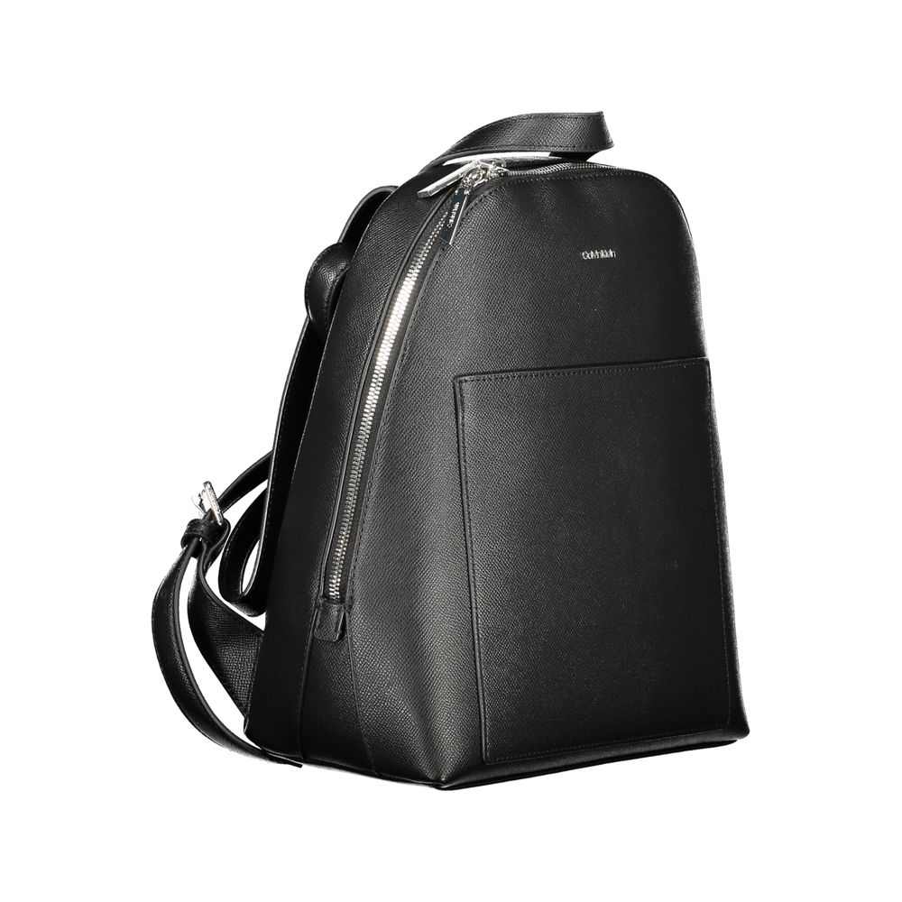 Black Polyurethane Women Backpack