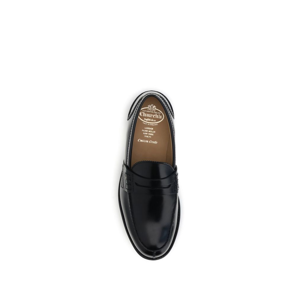 Black Calf Leather Bos Taurus Slip-On Loafers