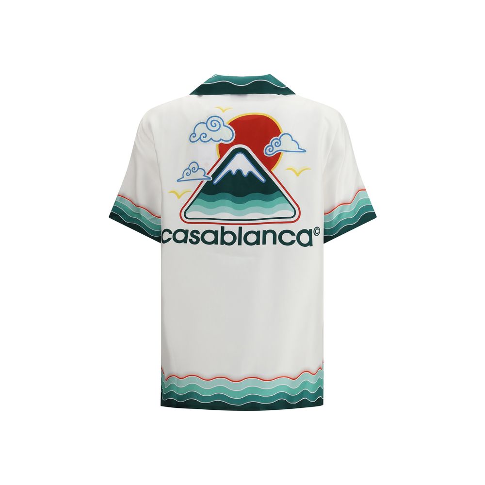 White Silk Pattern Shirt