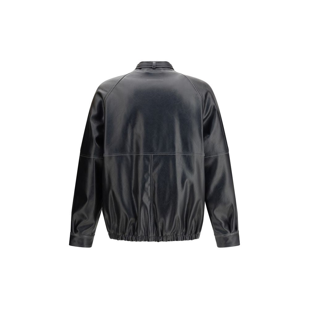 Black Polyester Bomber