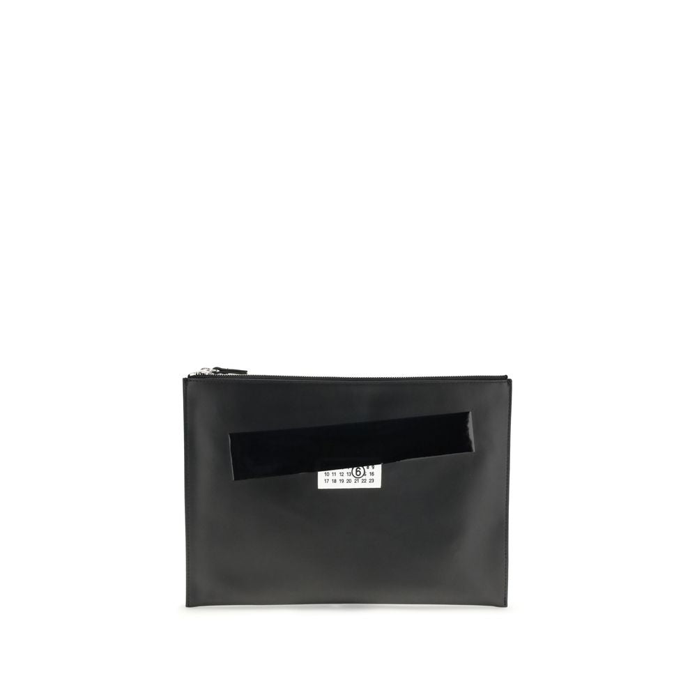 Black Calf Leather Bos Taurus Clutch Bag