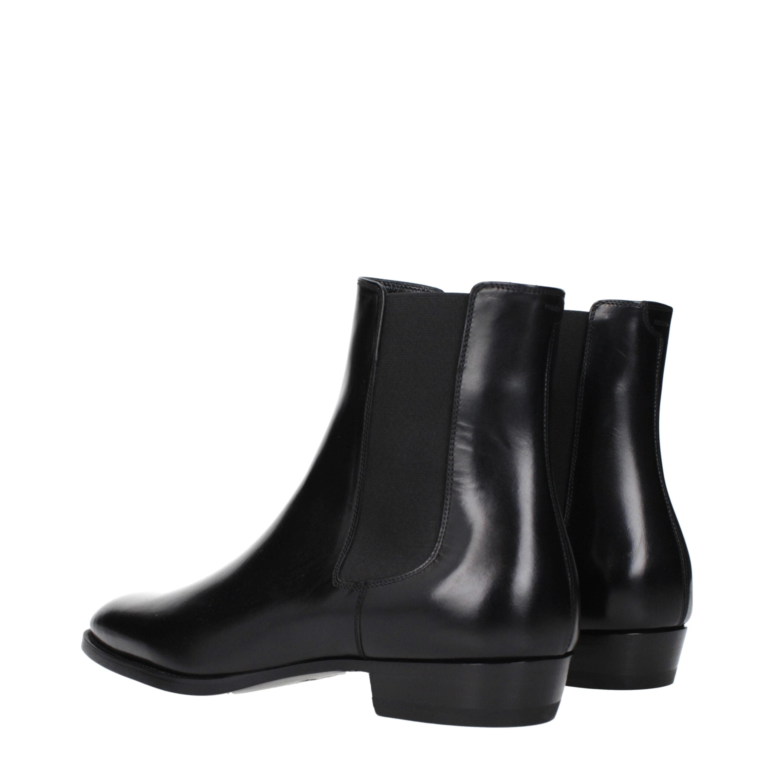 Black Leather Ankle Boots