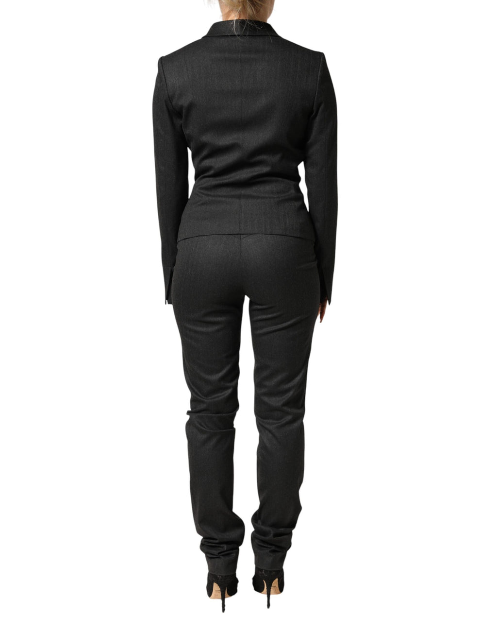 Black Double Breasted Pants Blazer Jacket 2 Piece Suit