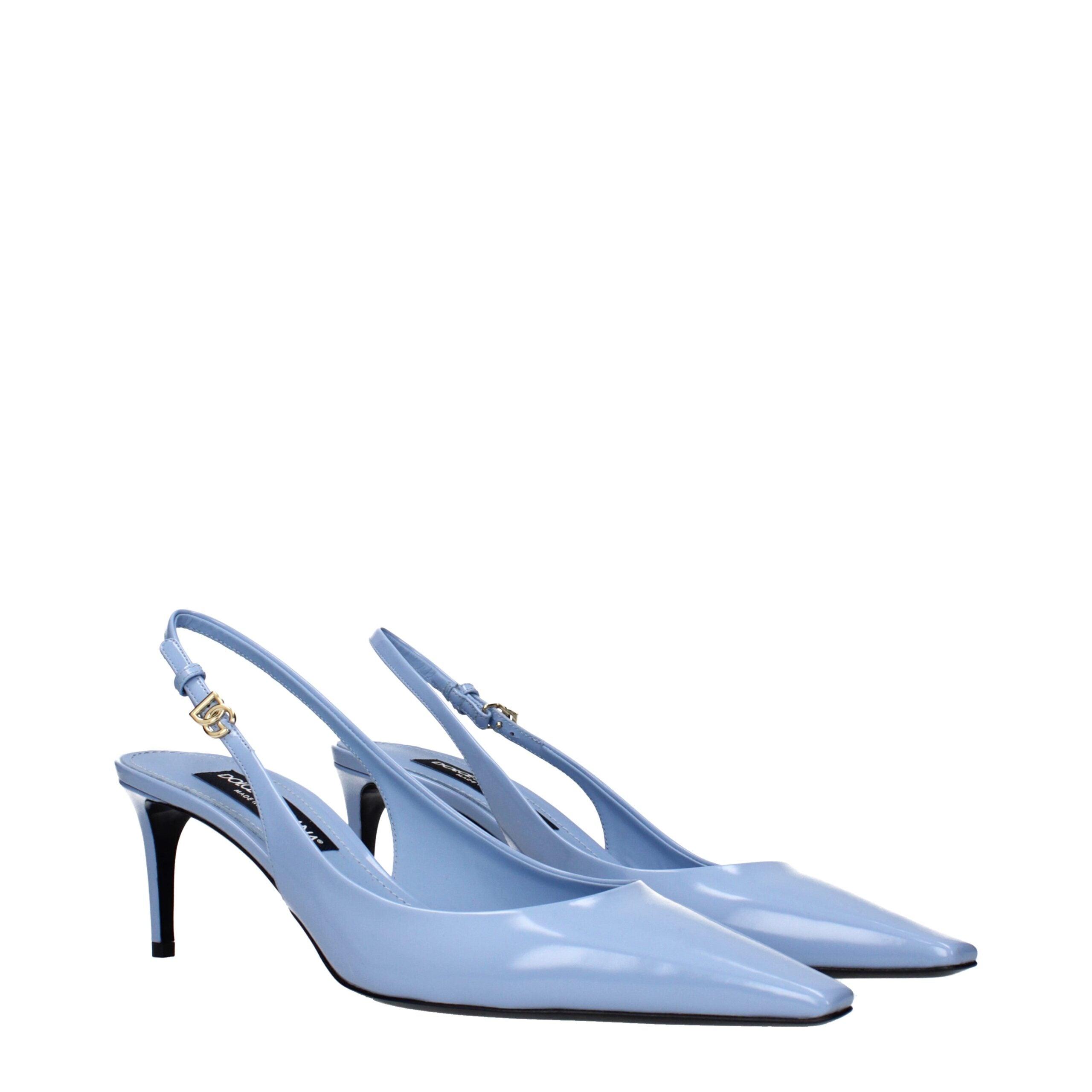 Light Blue Leather Pumps