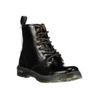 Black Polyurethane Men Ankle Boot