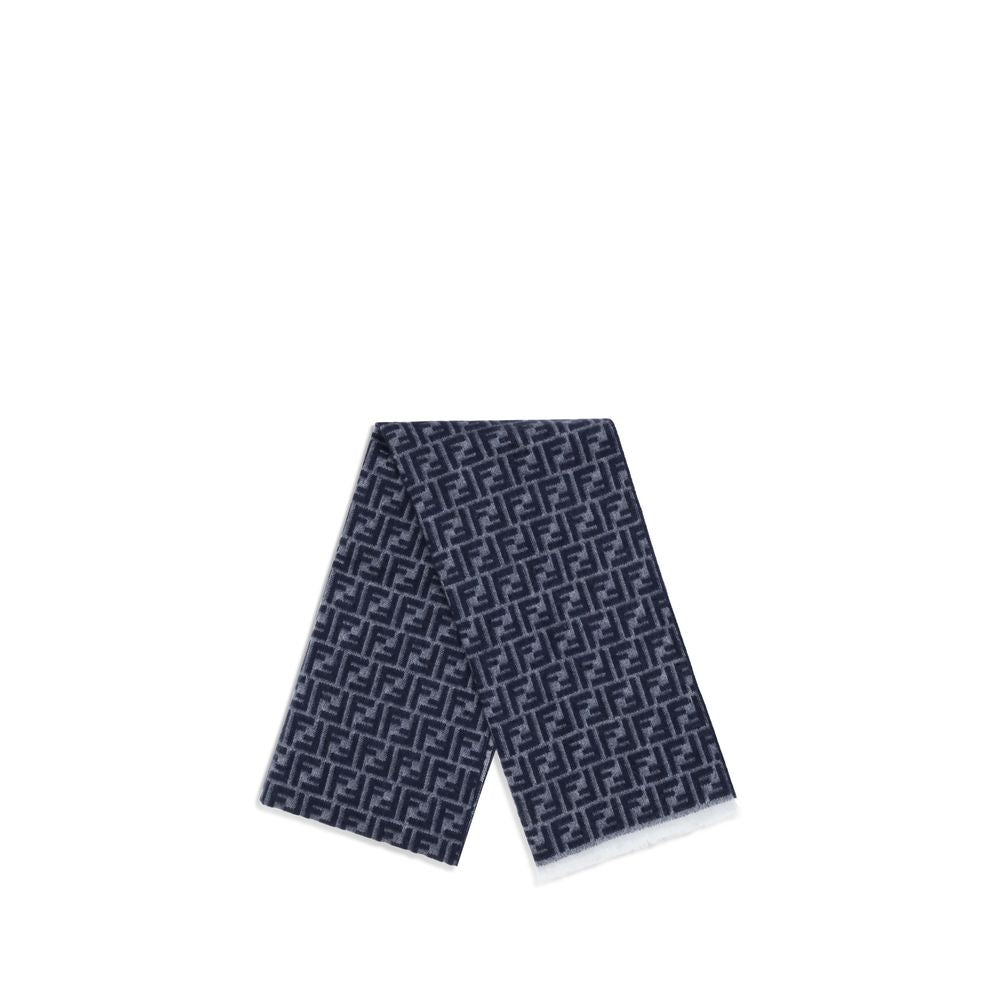 Blauer Fleece-Wollschal