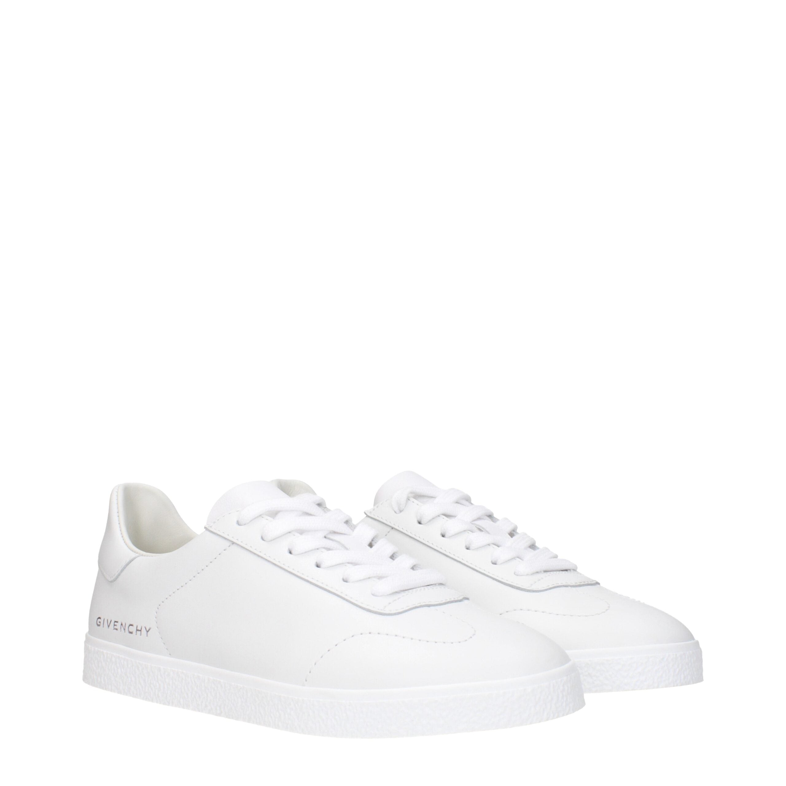 Weiße Leder Low Top Sneakers
