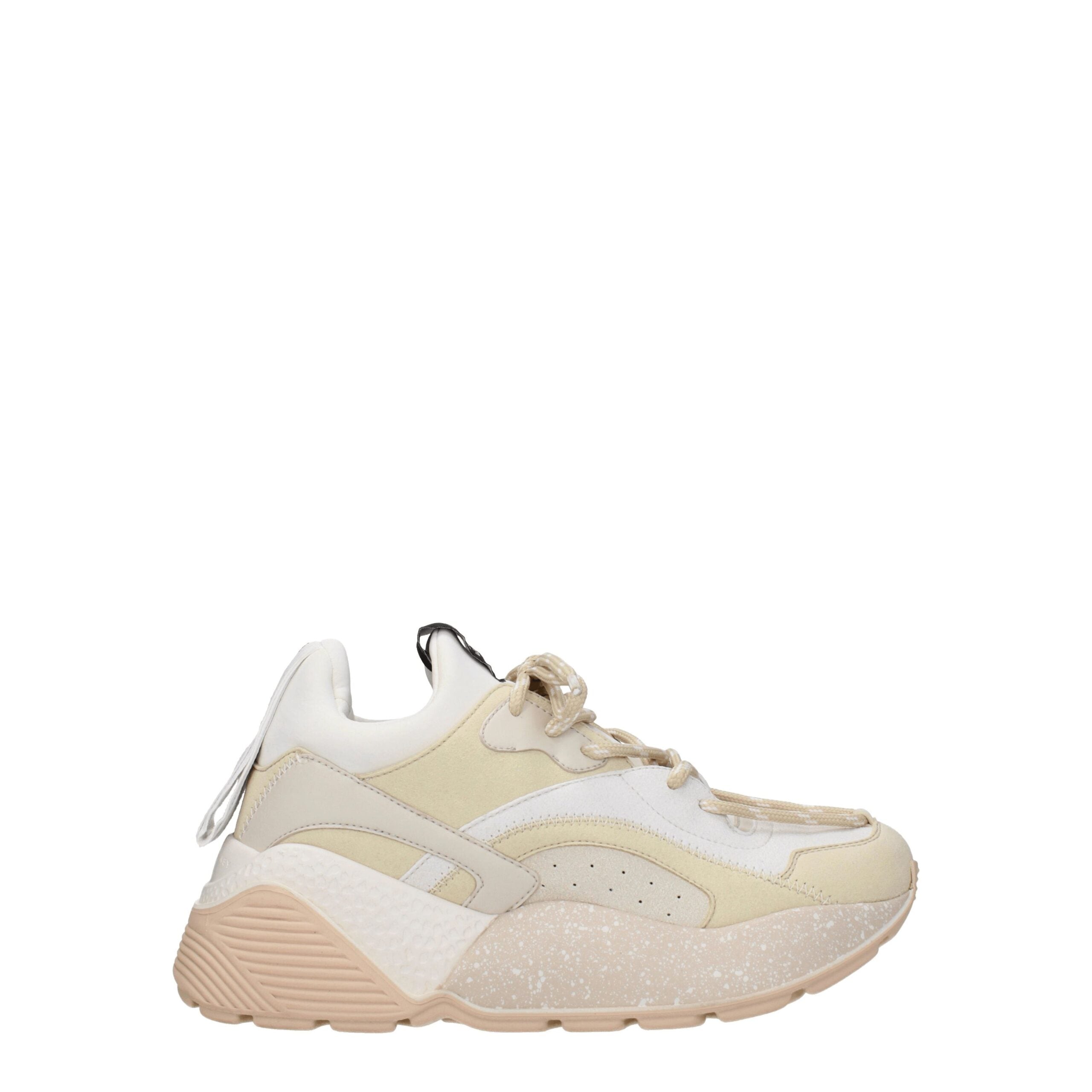 Beige Leather Chunky Sneakers