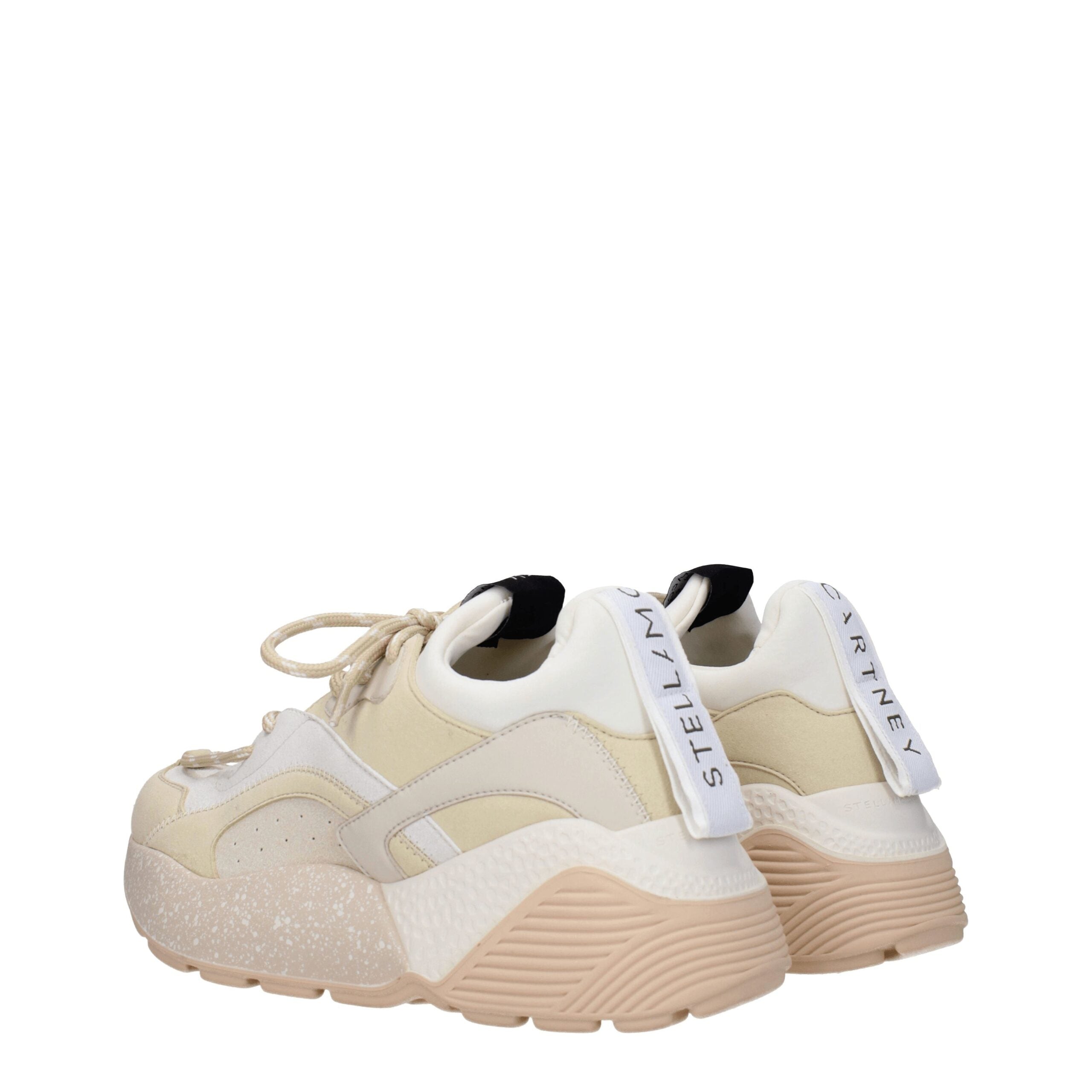 Beige Leather Chunky Sneakers