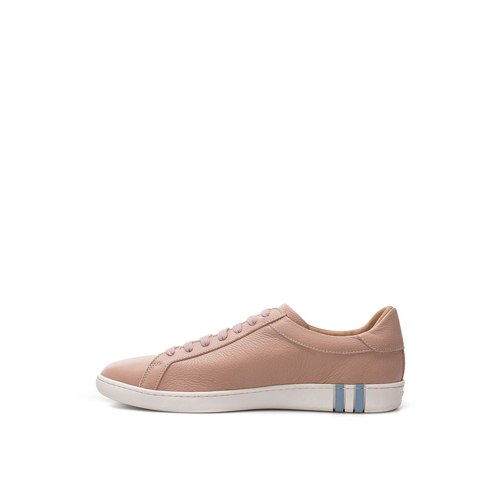 Pink Leather Athletic Sneakers