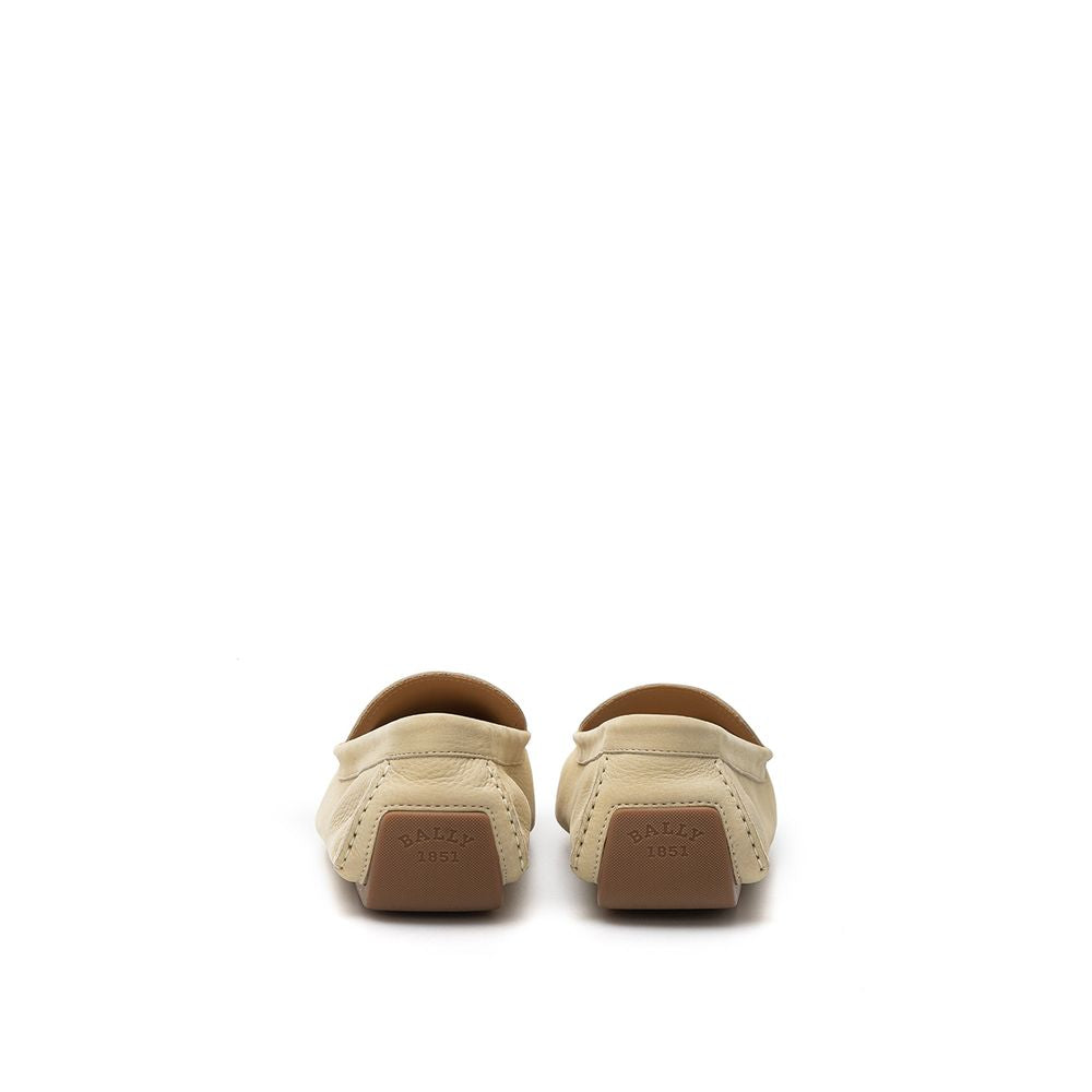 Beige Leather Moccassin