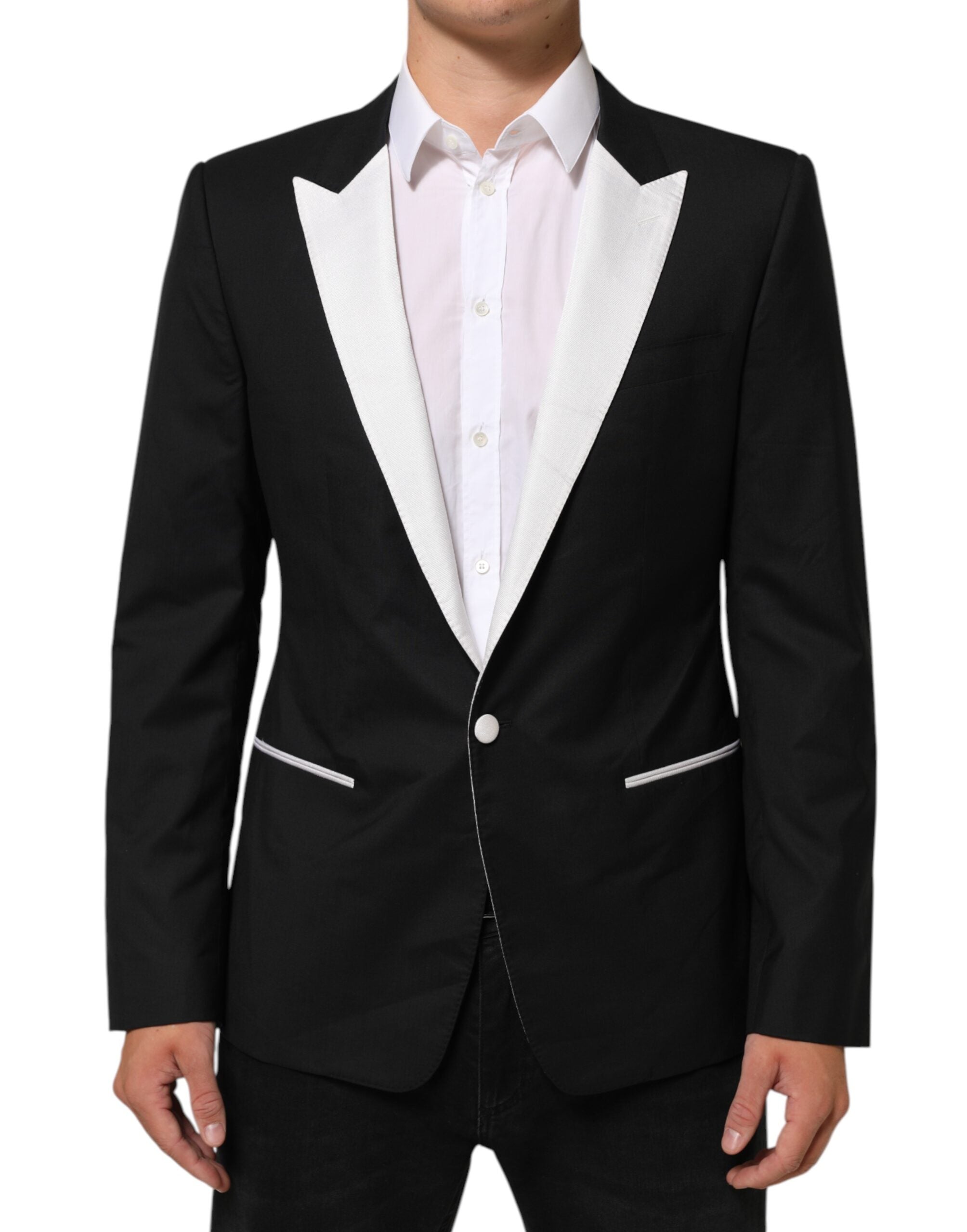 Schwarz Weiß MARTINI 1 Knopf Herren Anzug Blazer
