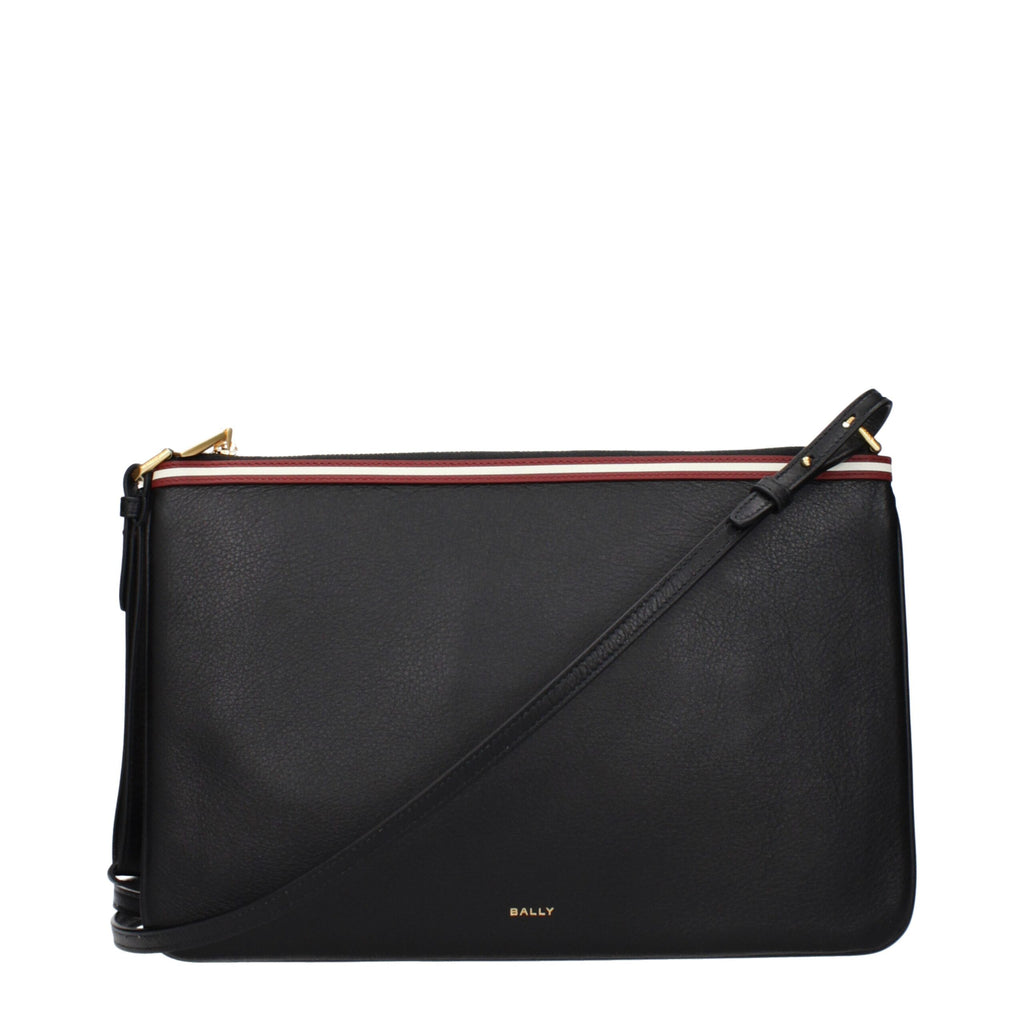 Schwarze Leder Crossbody Tasche