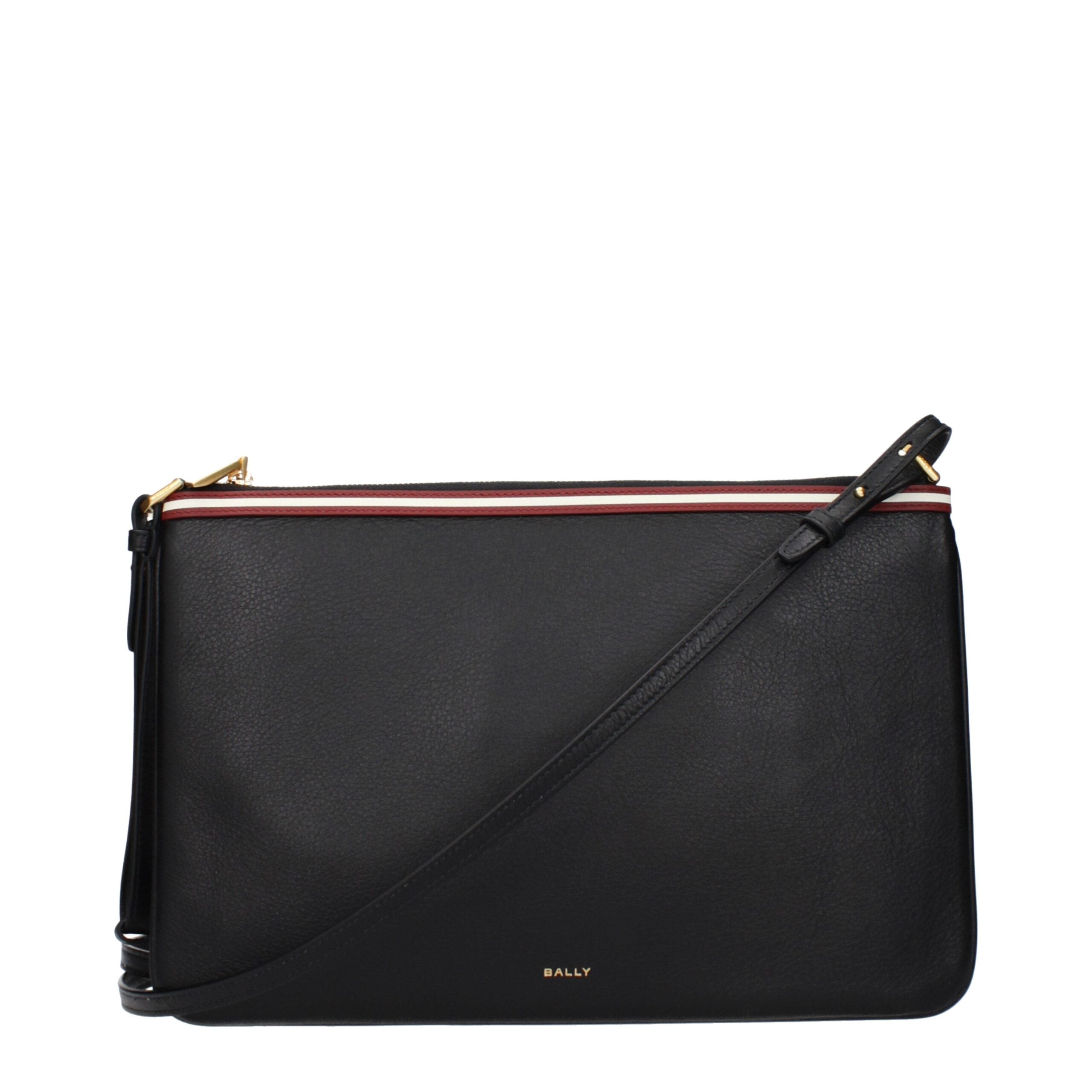 Schwarze Leder Crossbody Tasche