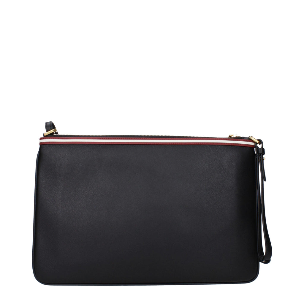 Schwarze Leder Crossbody Tasche