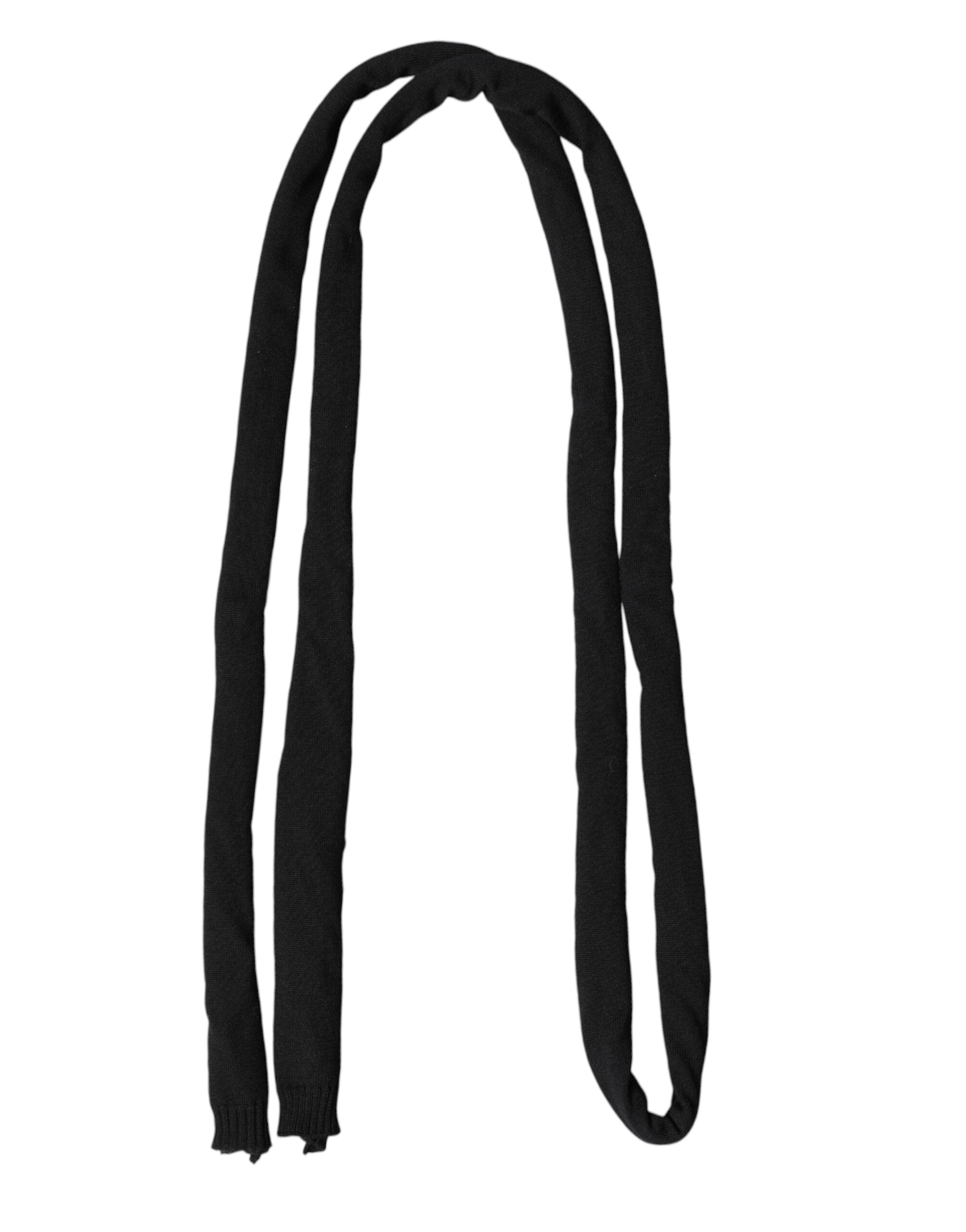 Schwarze Wolle gestrickt Hals Wrap Schal Männer Schal