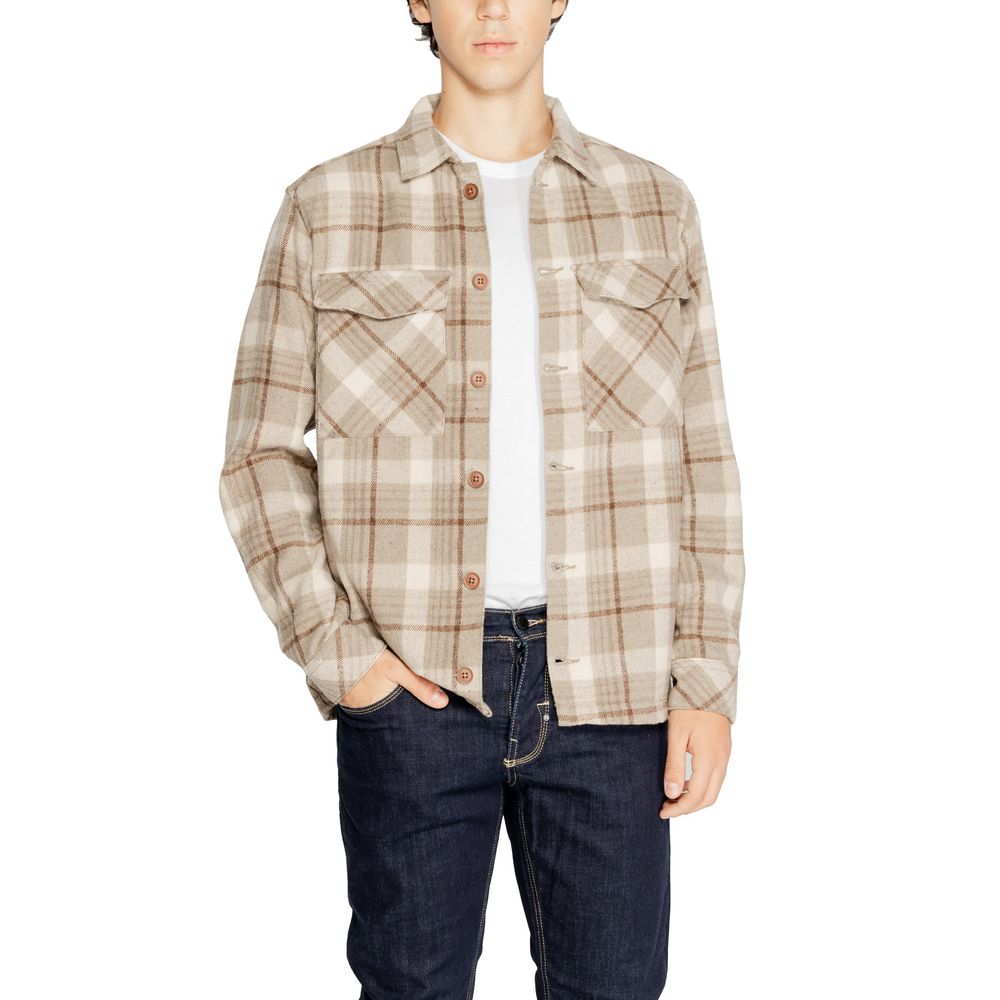 Beige Polyester Pattern Shirt