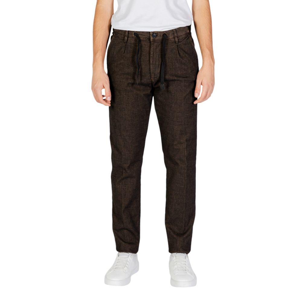 Pantalon décontracté en coton marron