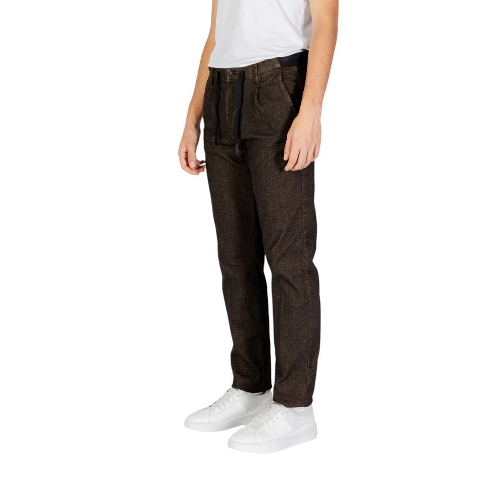 Pantalon décontracté en coton marron