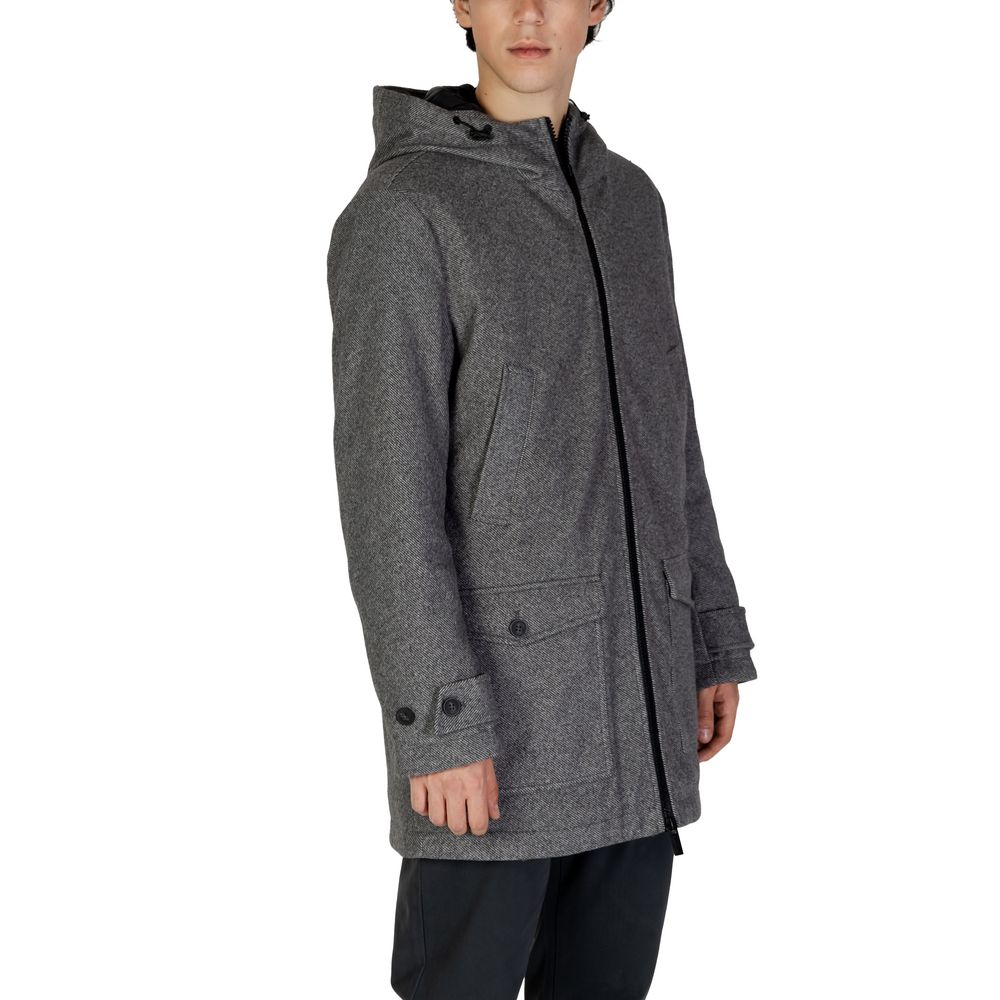 Manteau en polyester gris