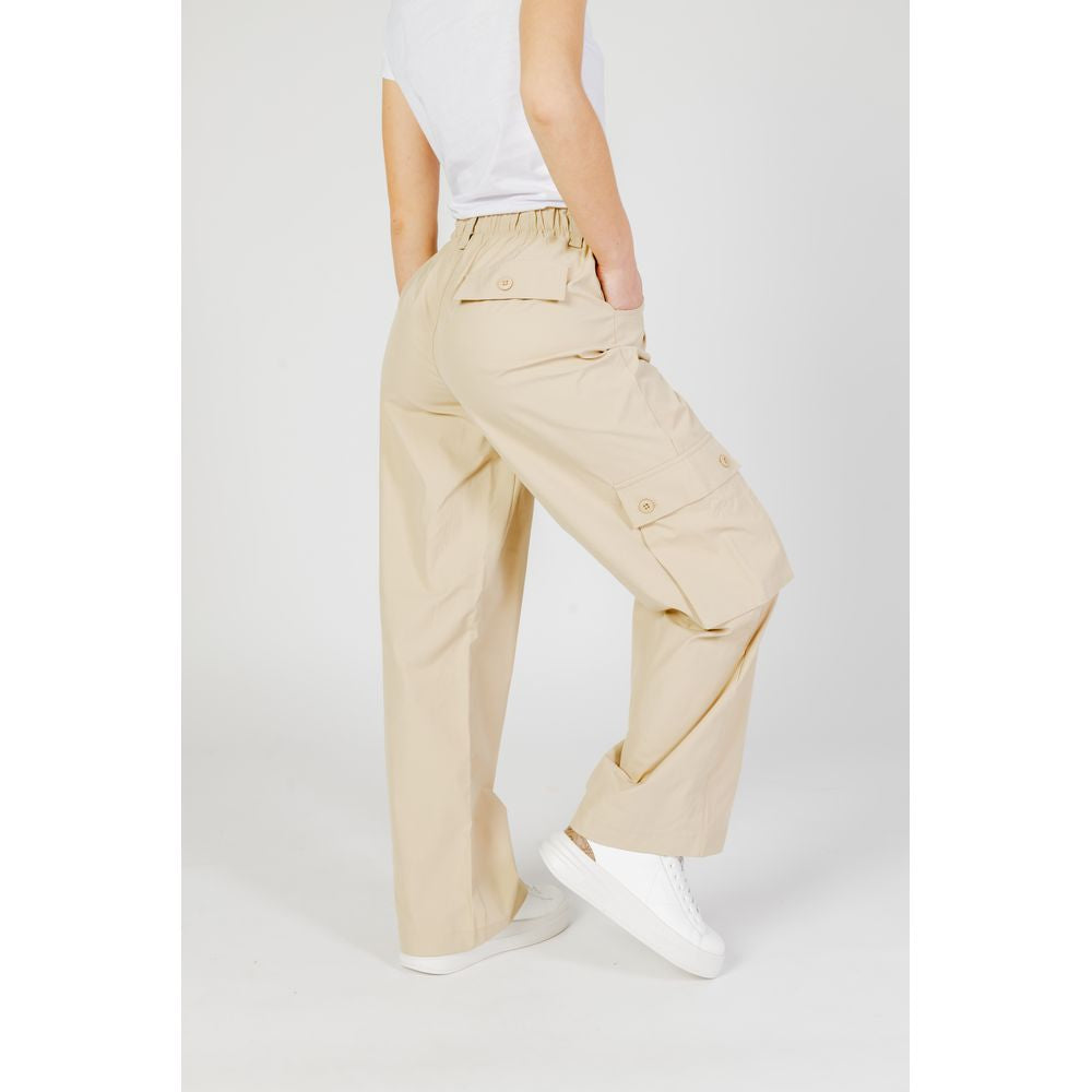 Beige Cotton Cargo Pants
