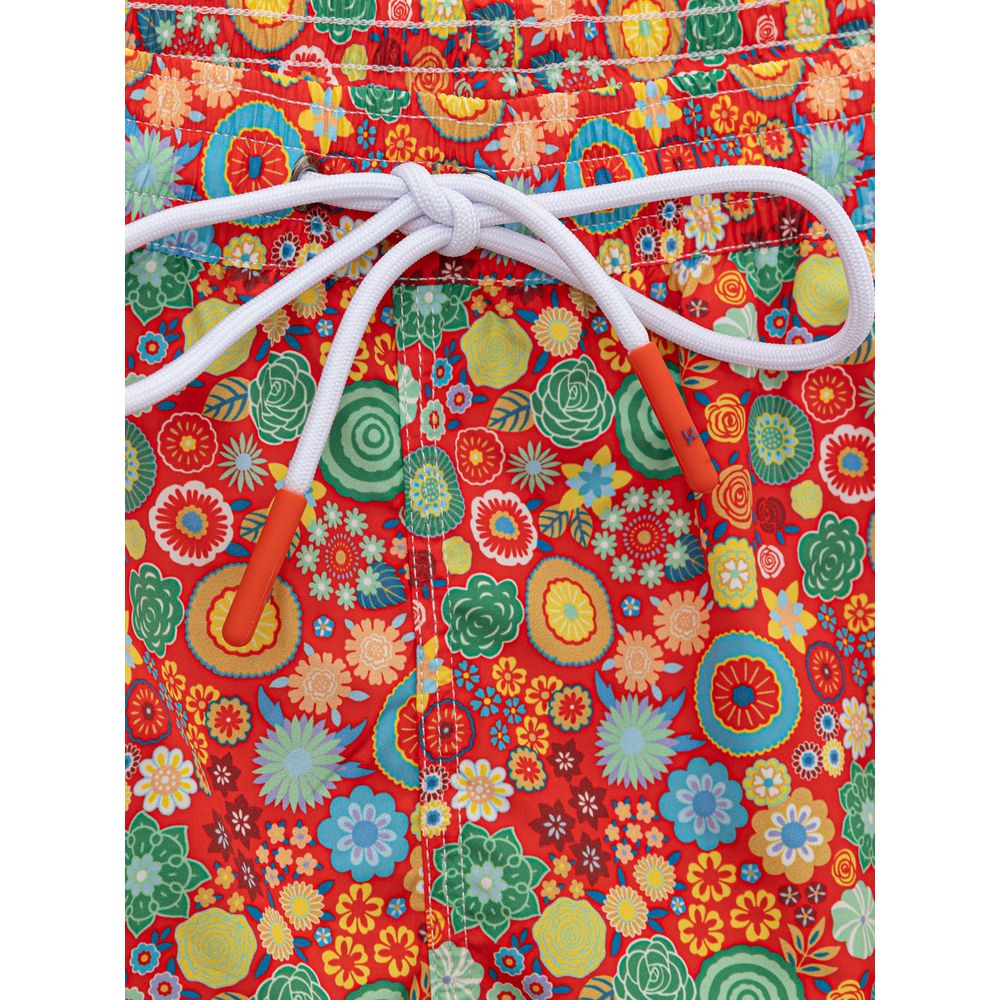 Short de bain en polyester rouge