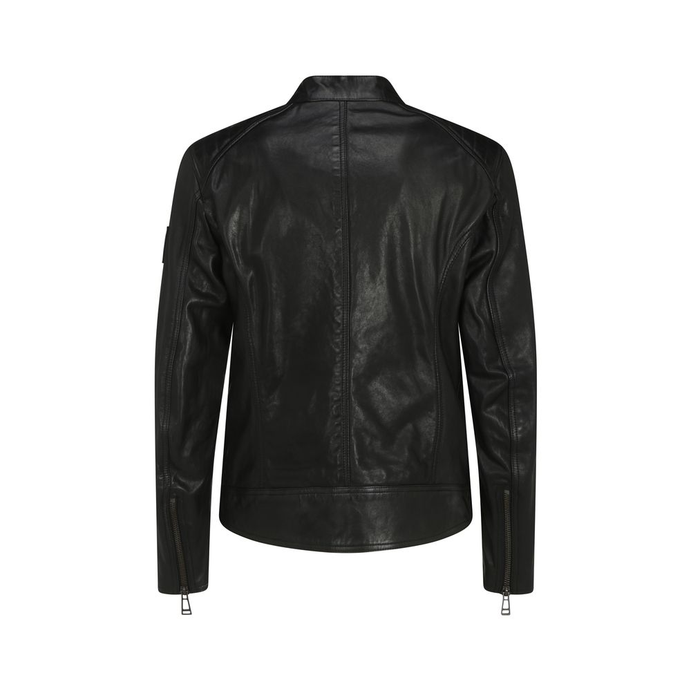 Veste en cuir noir