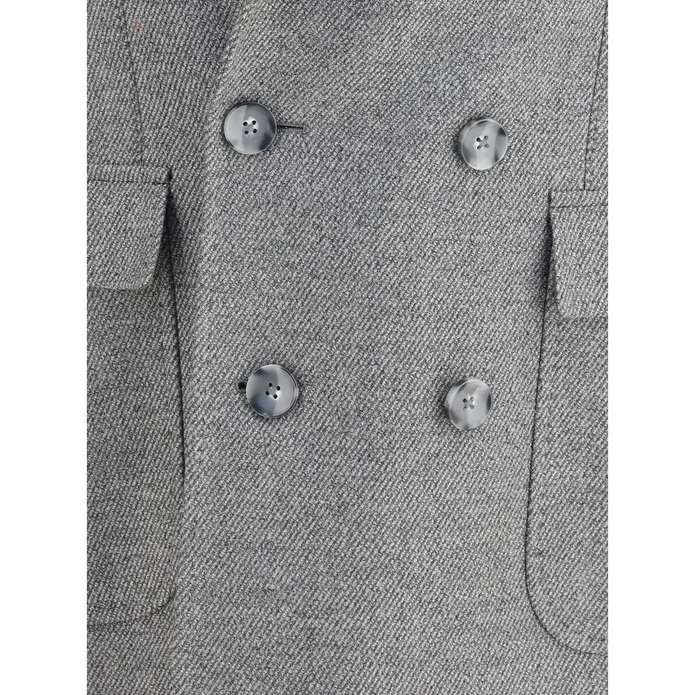 Manteau en laine polaire grise