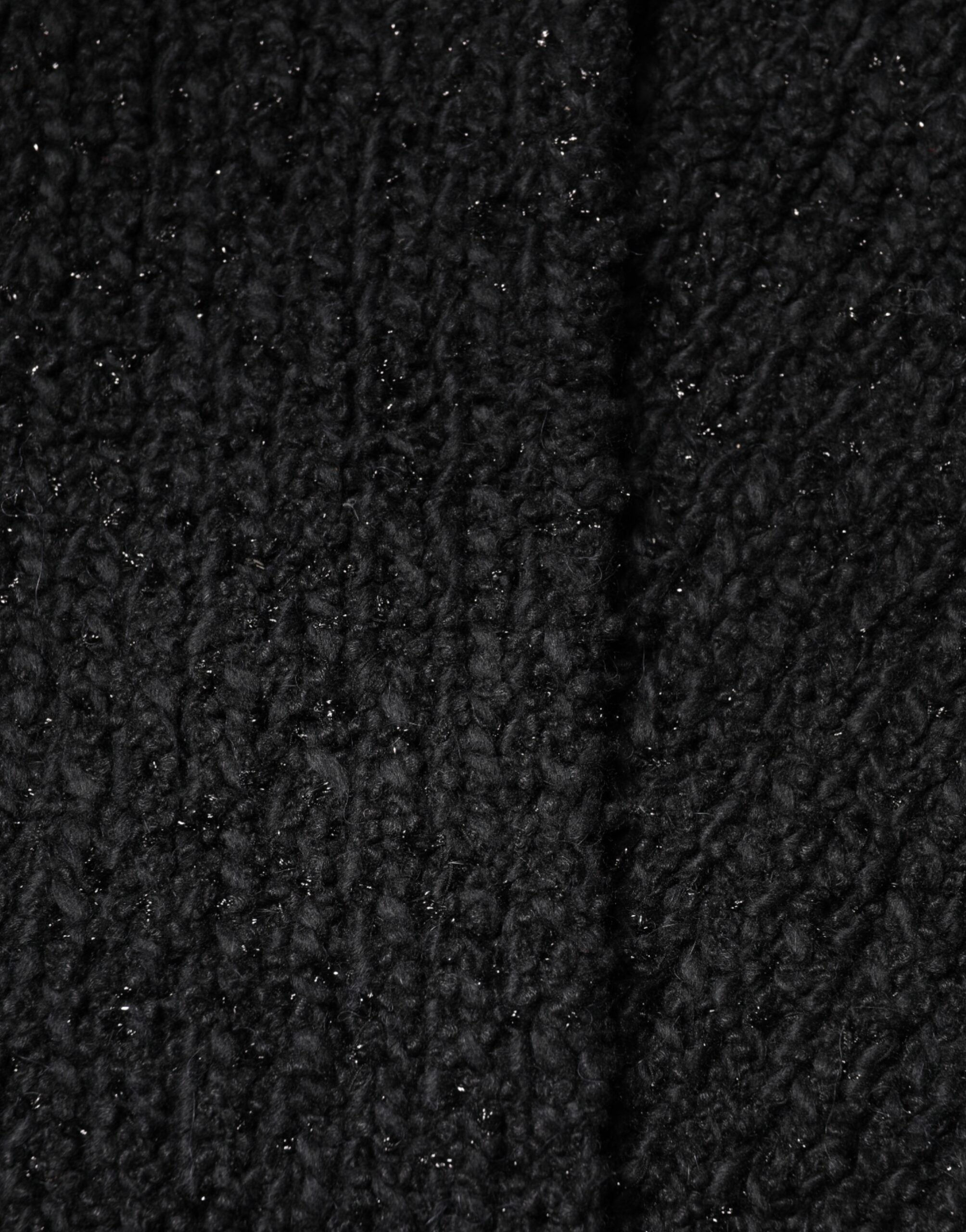 Écharpe à franges en tricot de cachemire noir